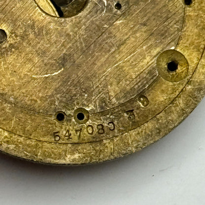 46.8mm Antique Unidentified Key Wound Pocket Watch Movement PARTS REPAIR SPARES