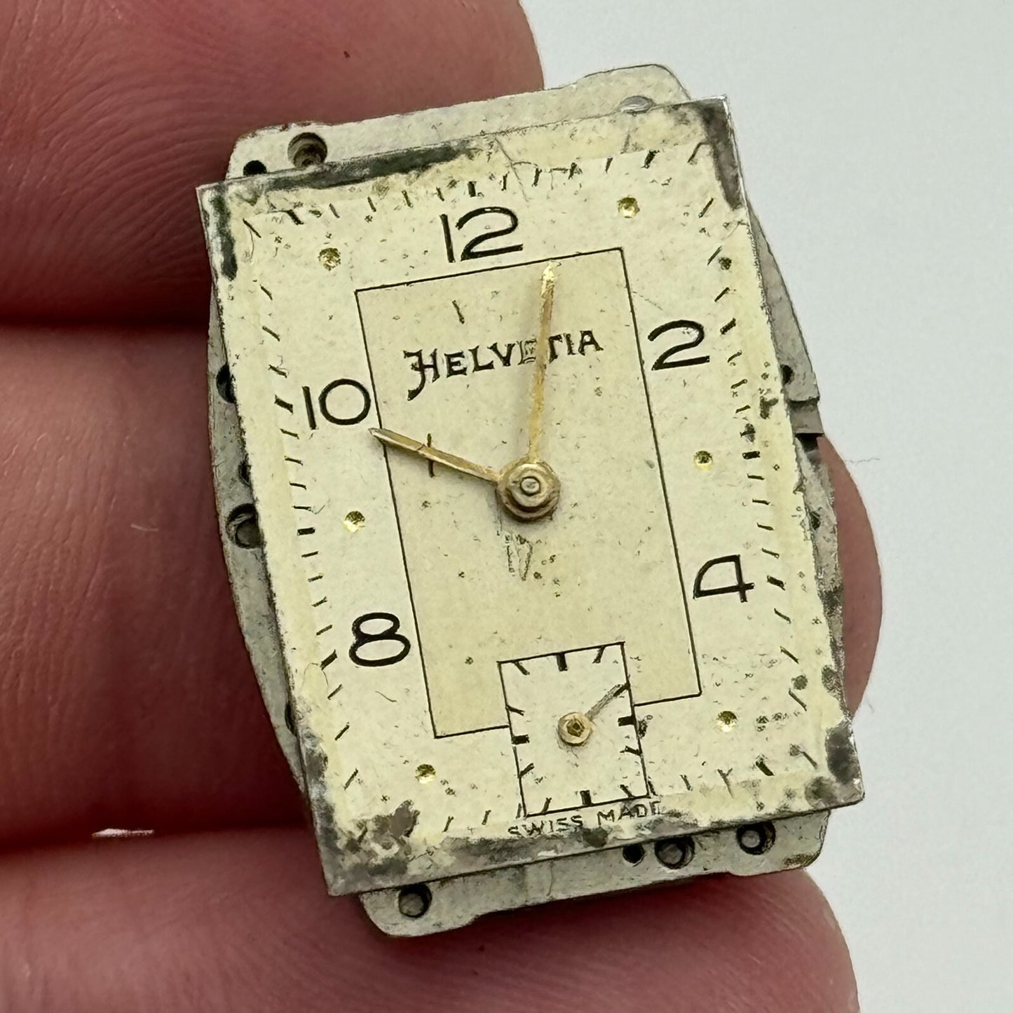 20mm Men's Helvetia 75A Tank Sub Seconds Watch Movement Manual Wind Swiss PARTS