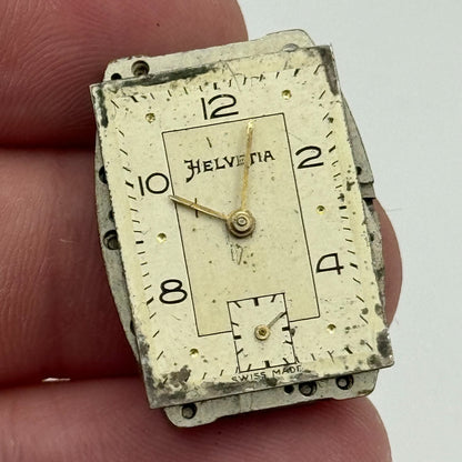 20mm Men's Helvetia 75A Tank Sub Seconds Watch Movement Manual Wind Swiss PARTS