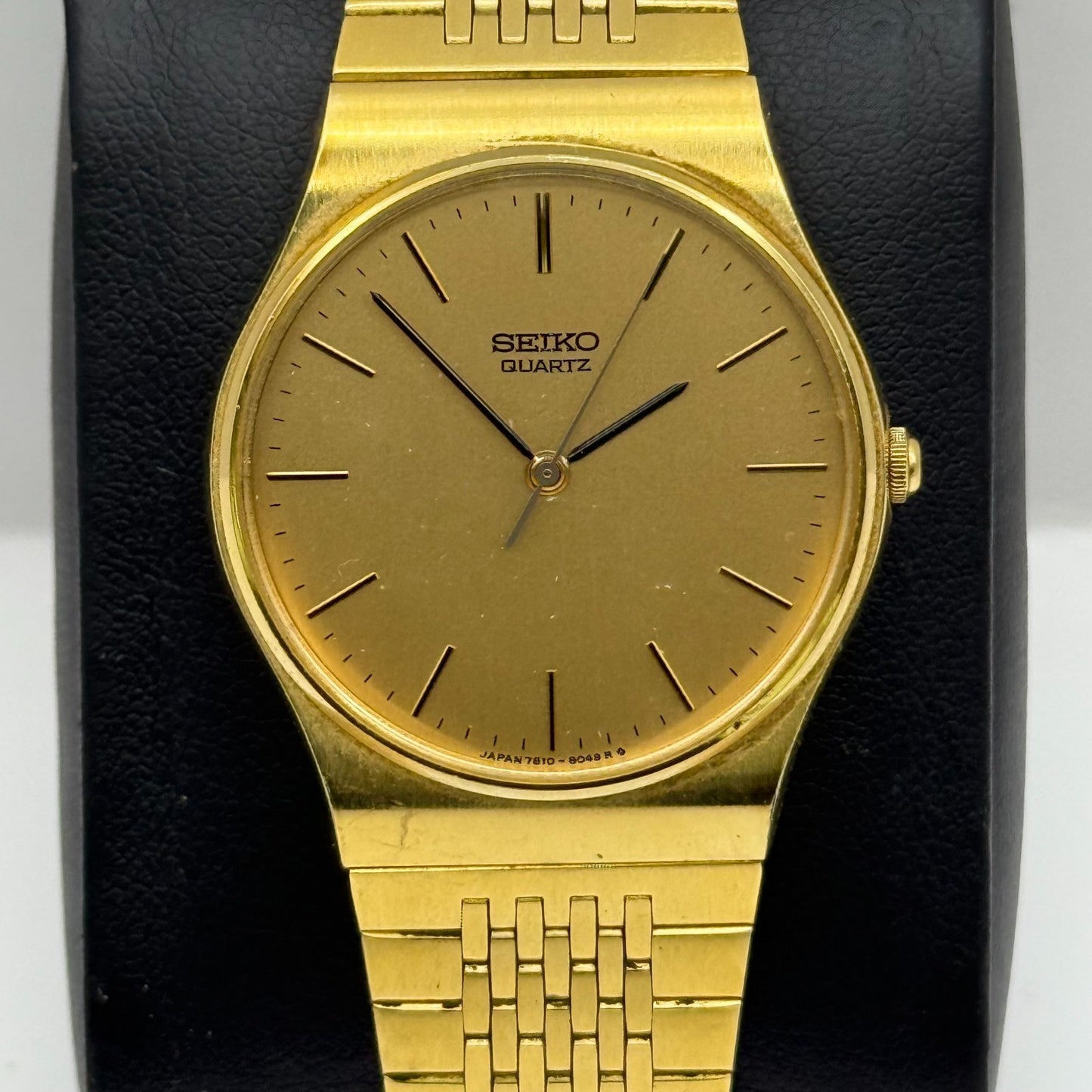 Seiko Men's Quartz Watch 7810-8059 Gold Tone Bracelet Japan 32mm PARTS REPAIR