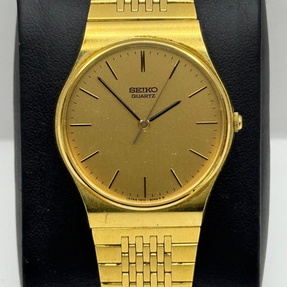 Seiko Men's Quartz Watch 7810-8059 Gold Tone Bracelet Japan 32mm PARTS REPAIR