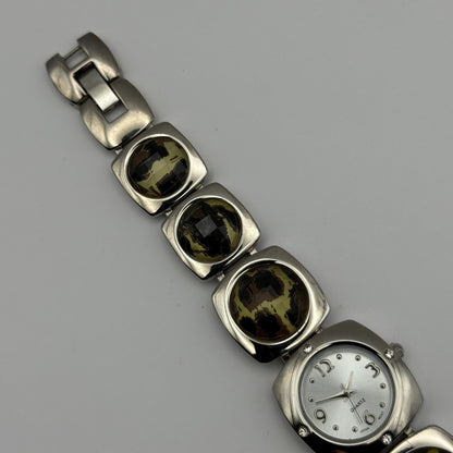 Avon Ladies Quartz Watch Silver Dial Squared Shape Bracelet Japan Working 25mm