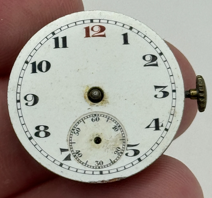 23.9mm Unidentified Swiss Sub Seconds Trench Watch Movement Manual Wind PARTS