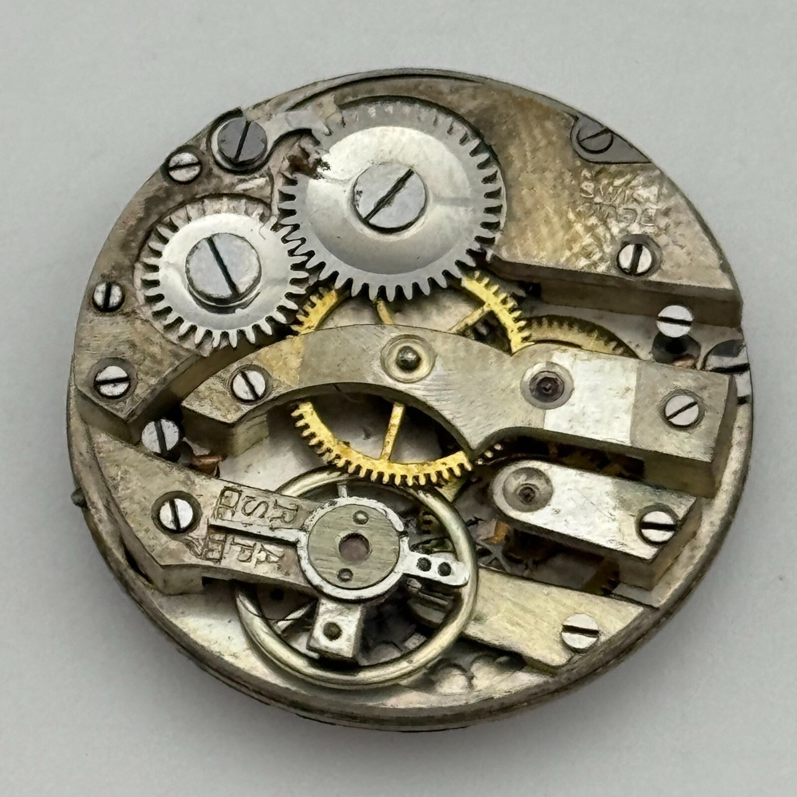 23.6mm Unidentified Cylinder Escapement Trench Watch Movement  Manual Wind PARTS
