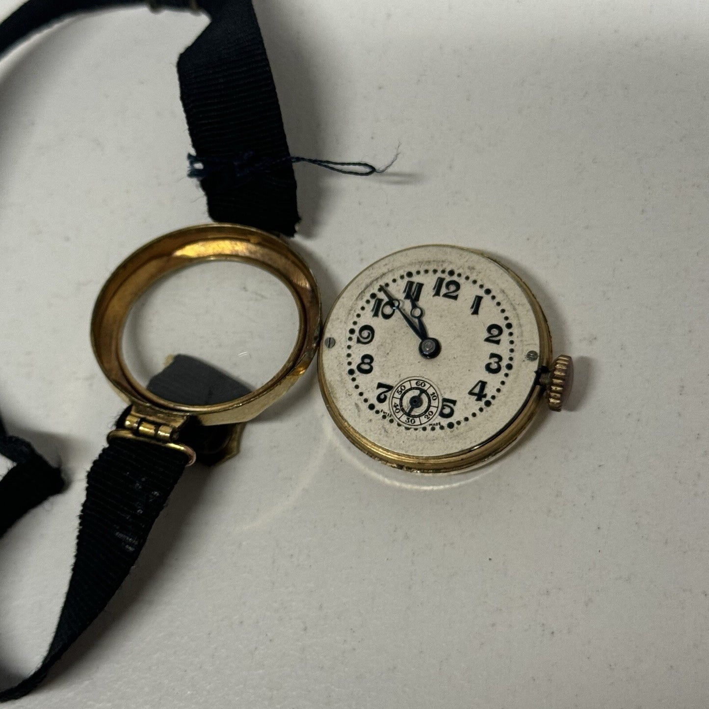 25mm Ladies SMALL Art Deco Gold Plated Sub Seconds Old Watch TO RESTORE