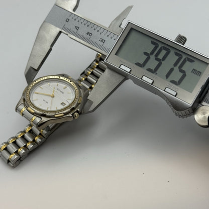 39mm Working Vintage Mens Accurist WR 50M Two Tone Date Dial Japan Quartz Watch