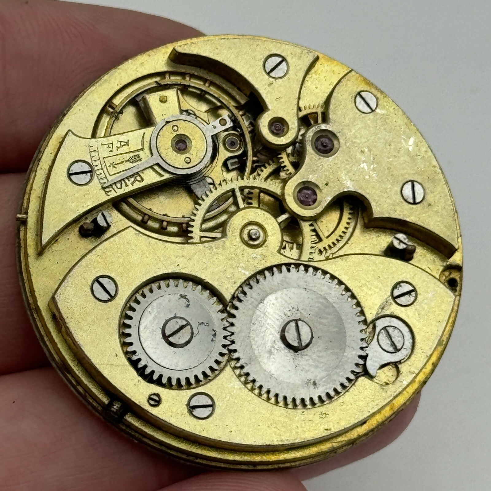 42.1mm Vintage Open Face Swiss Pocket Watch Movement PARTS REPAIR SPARES