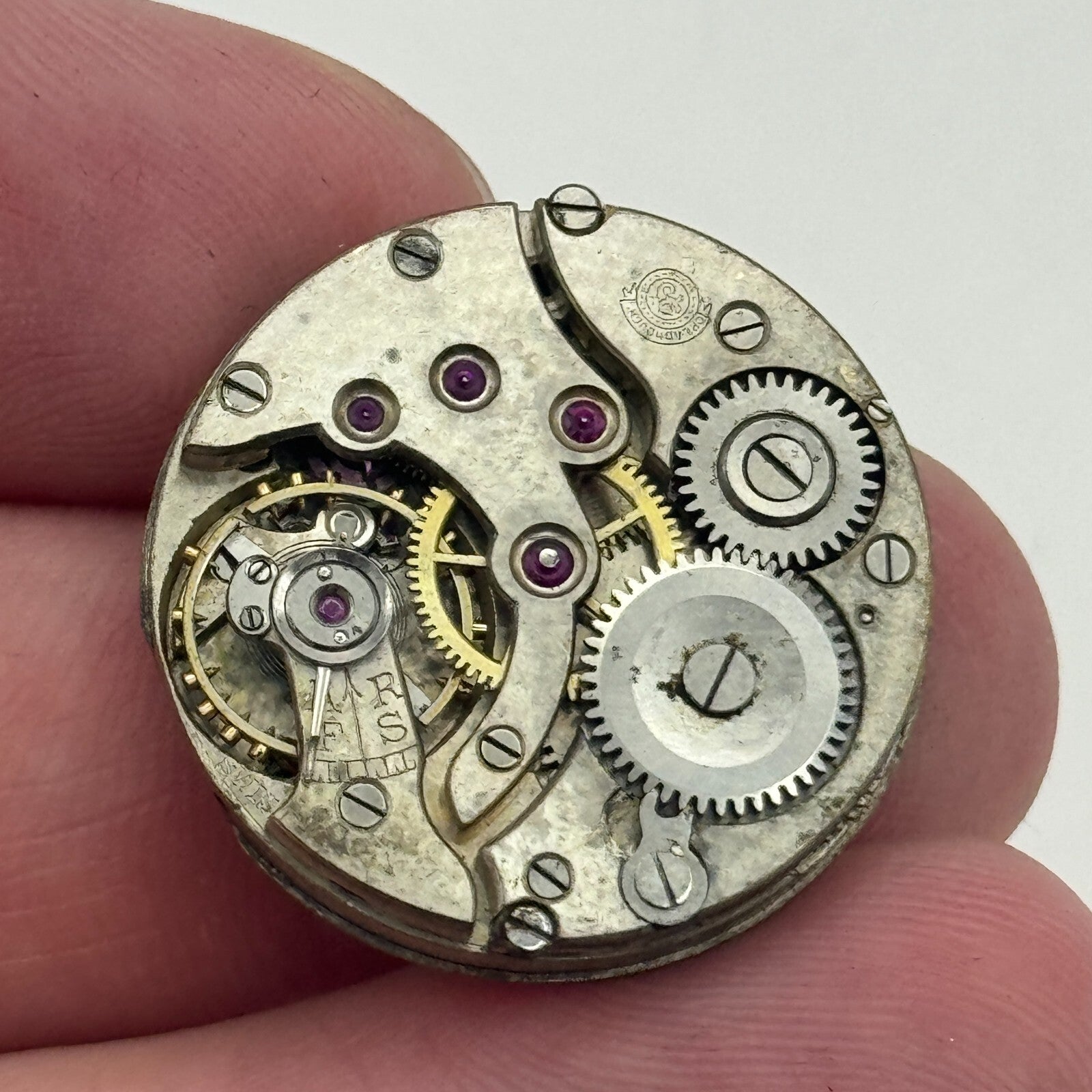 25mm Men's Dreadnought Balance Ok Vintage Swiss Trench Watch Movement PARTS