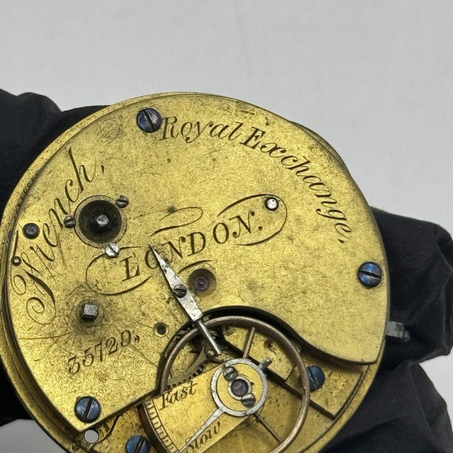 40.7mm French Royal Exchange London Antique Pocket Watch Movement FOR PARTS