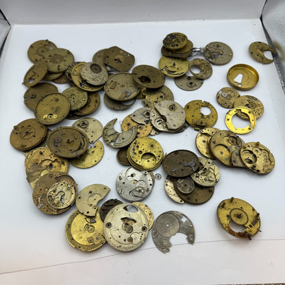 Large Bundle Of Antique Partial Pocket Watch Movements Joblot PARTS REPAIR SPARE