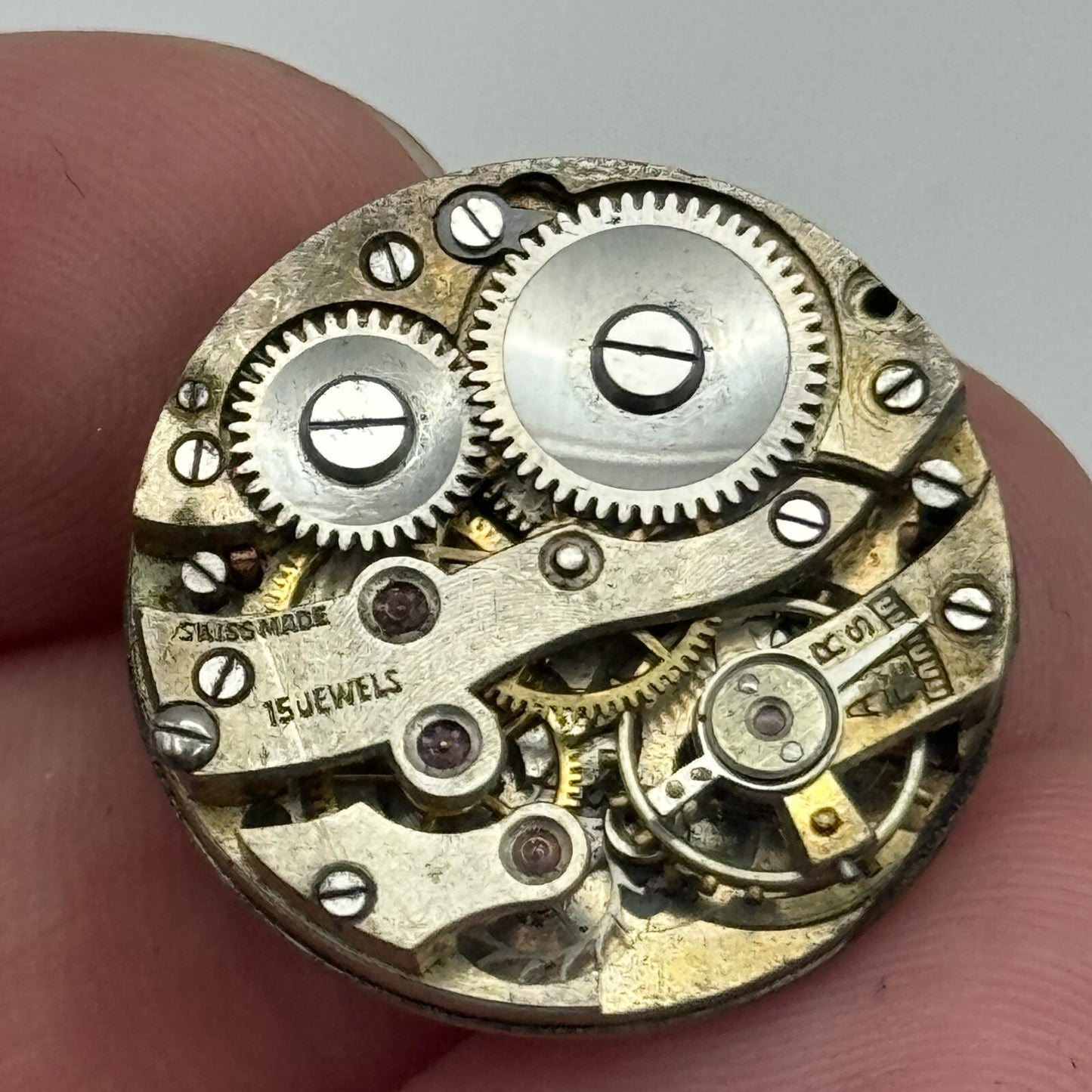 23.7mm 15 Jewels Porcelain Dial Swiss Trench Watch Movement Manual Wind PARTS