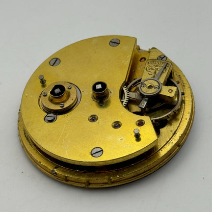 46.4mm Antique H Stone Leeds Balance Ok Key Wound Pocket Watch Movement PARTS