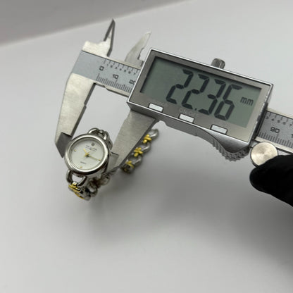 22mm Working Ladies Via Lucia 181 Two Tone Gold And Silver Quartz Watch 7 Inches