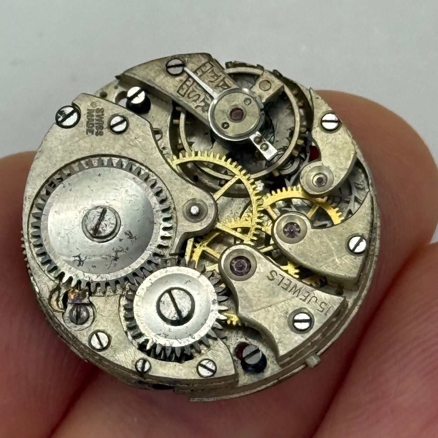 23.7mm Vintage 15 Jewels Trench Watch Movement Swiss Manual Wind PARTS REPAIR