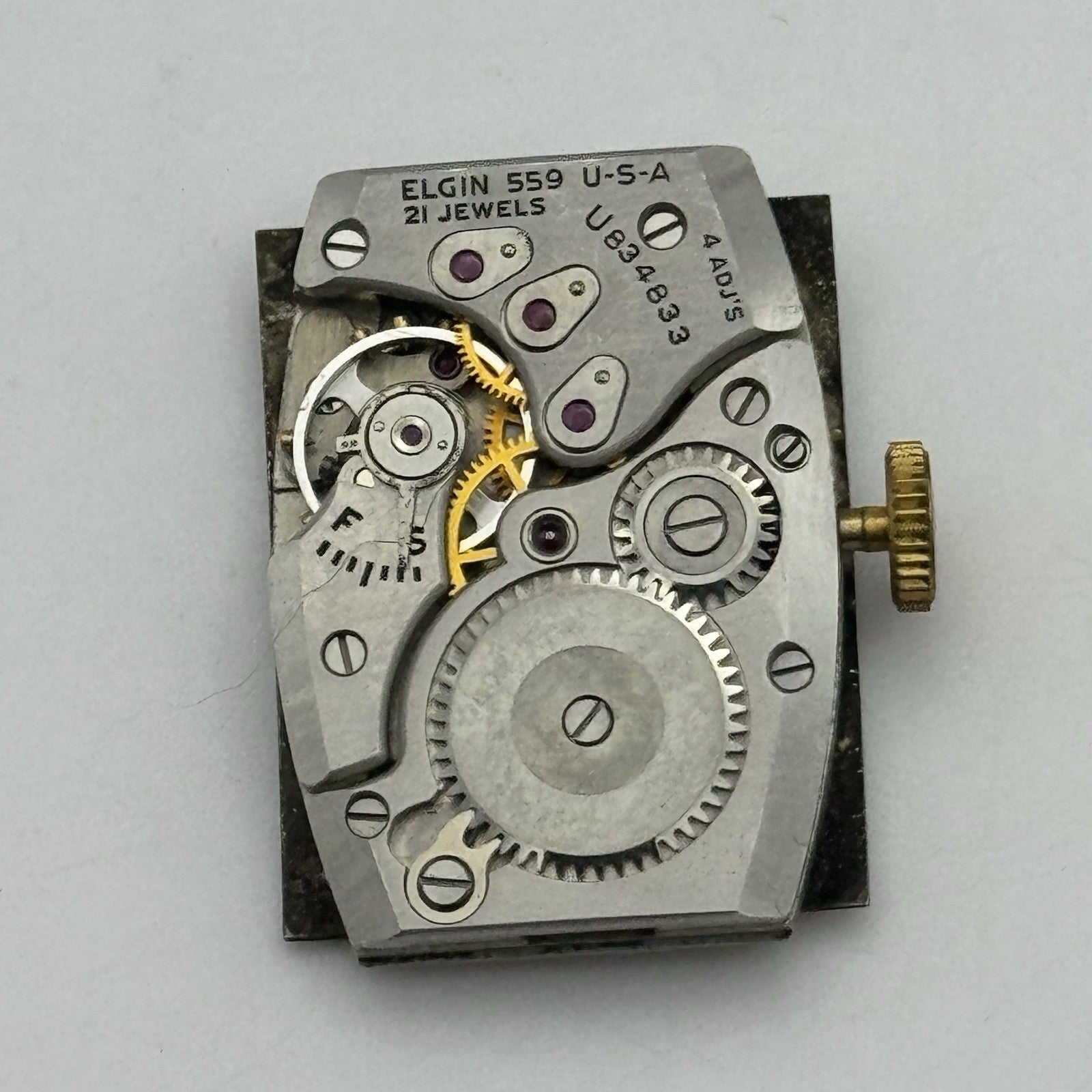 15/0s Running Lord Elgin Grade 559 Model 3 American Watch Movement PARTS SPARES