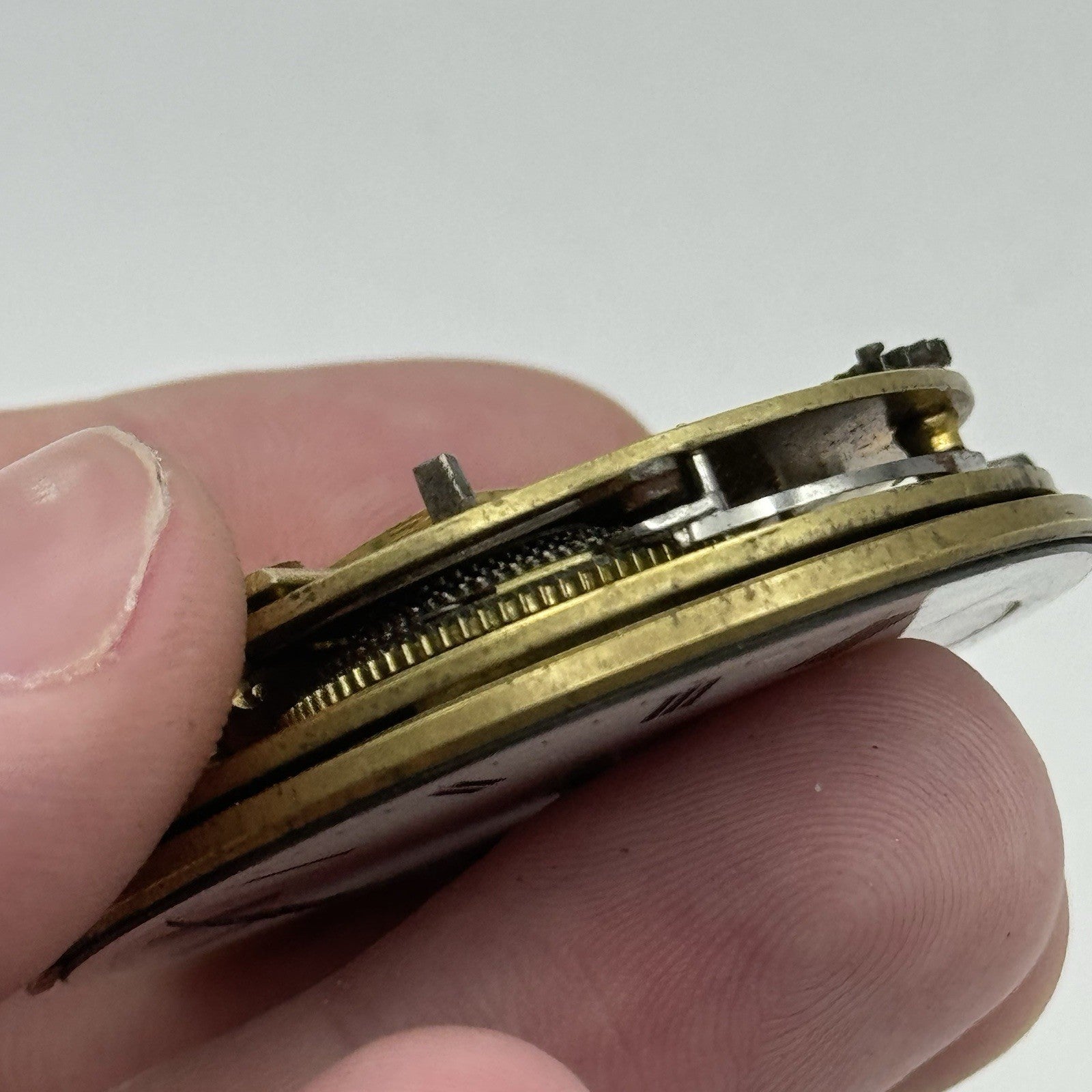 45.5mm Antique Unidentified Fusee Pocket Watch Movement - PARTS REPAIR SPARES