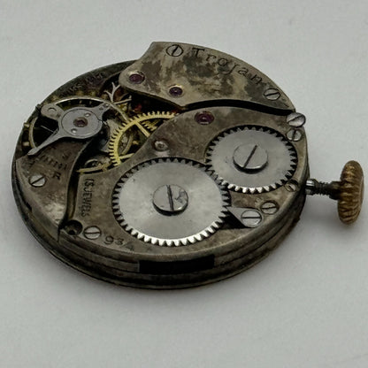 22mm Trojan 9 3/4 Swiss 15 Jewels Trench Watch Movement Manual Wind PARTS SPARES