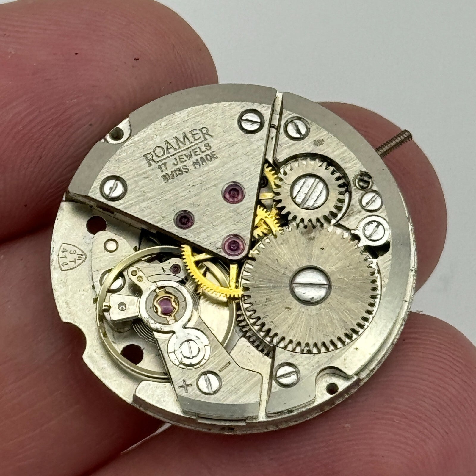 25.9mm Men's Roamer MST 414 Balance Ok Watch Movement Swiss Vintage PARTS SPARE