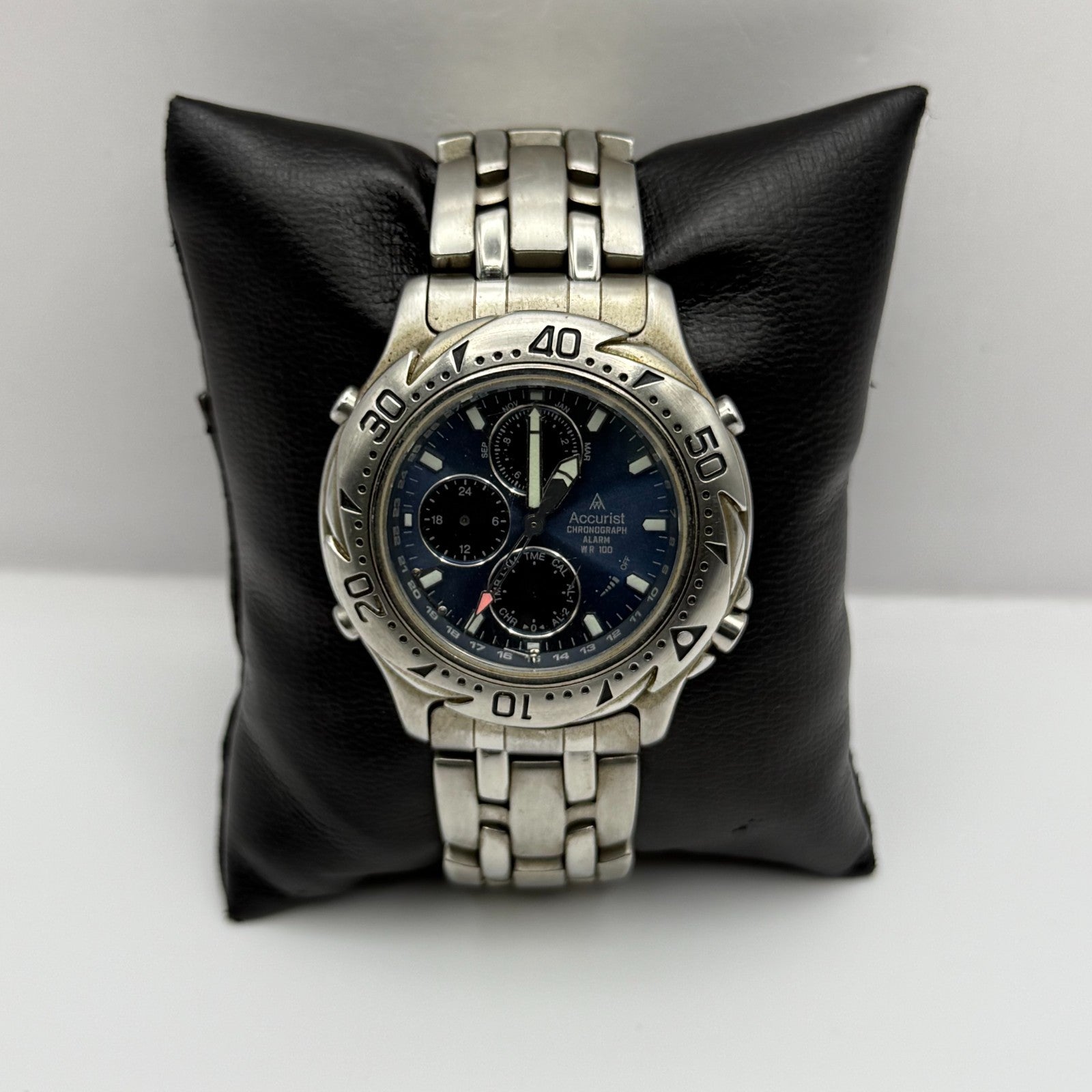 Accurist Men's Chronograph Alarm Quartz Watch WR 100 40mm PARTS REPAIR