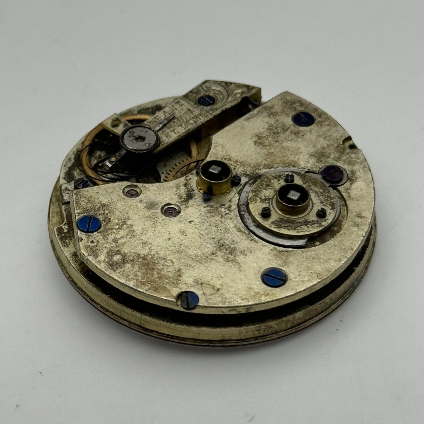 38.6mm Antique Key Wound Pocket Watch Movement Dial PARTS REPAIR SPARES
