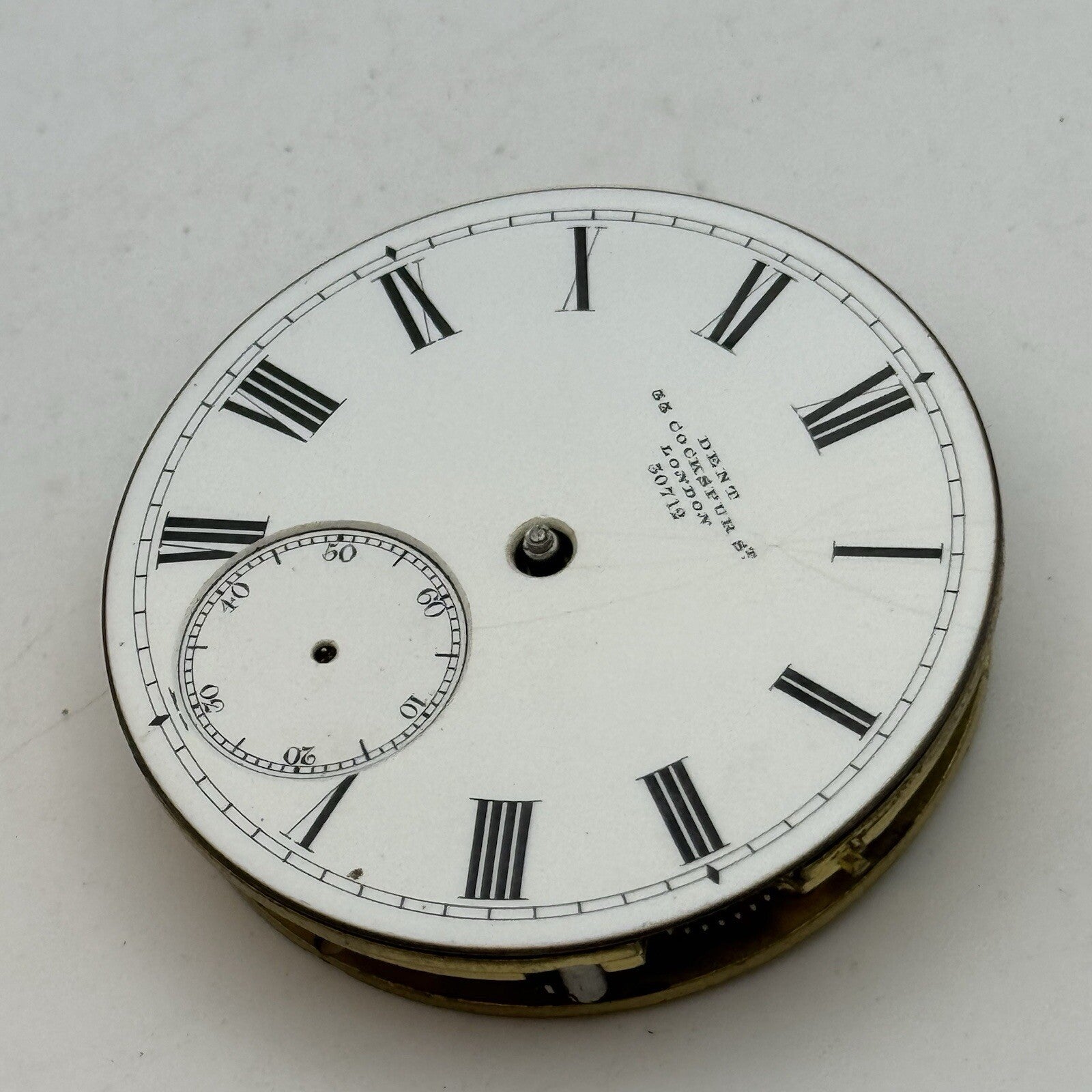 41.2mm Key Wound Dent 33 Cockspur Street London Pocket Watch Movement To Restore