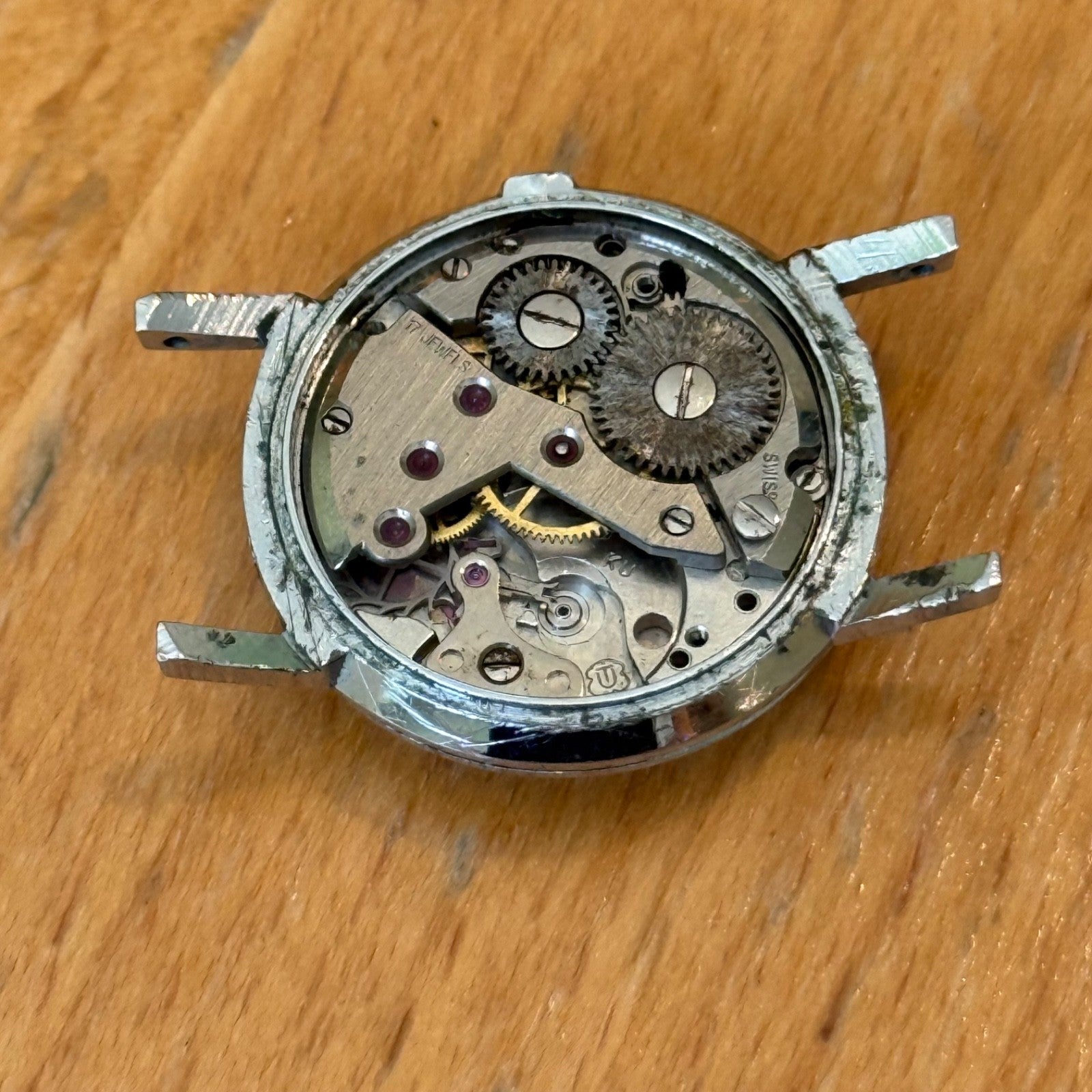 23mm Vintage UT Unitas 6365N Royce 17 Jewel Swiss Manual Wind Watch PARTS REPAIR