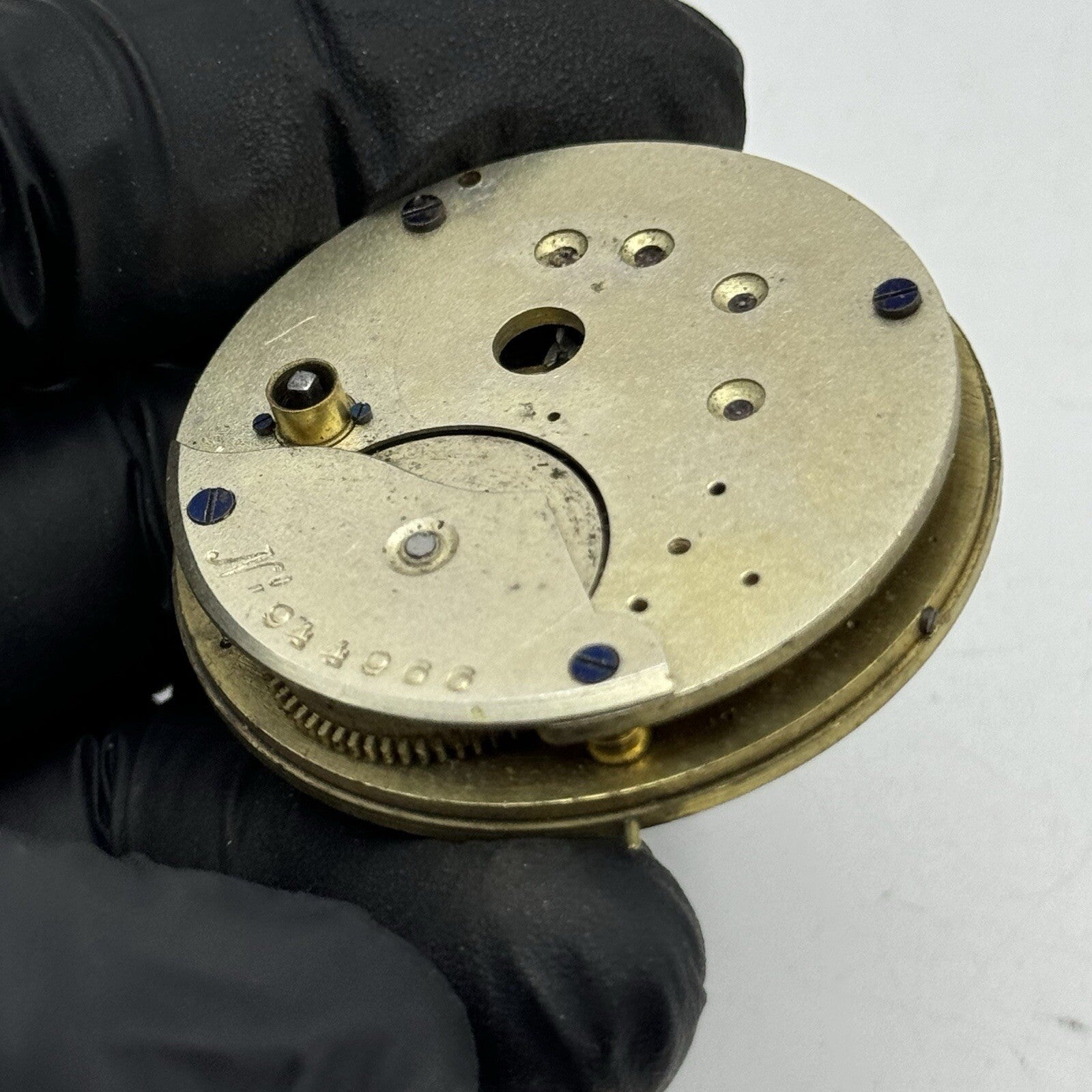 45.6mm Unidentified Partial Pocket Watch Movement FOR PARTS Repair Project