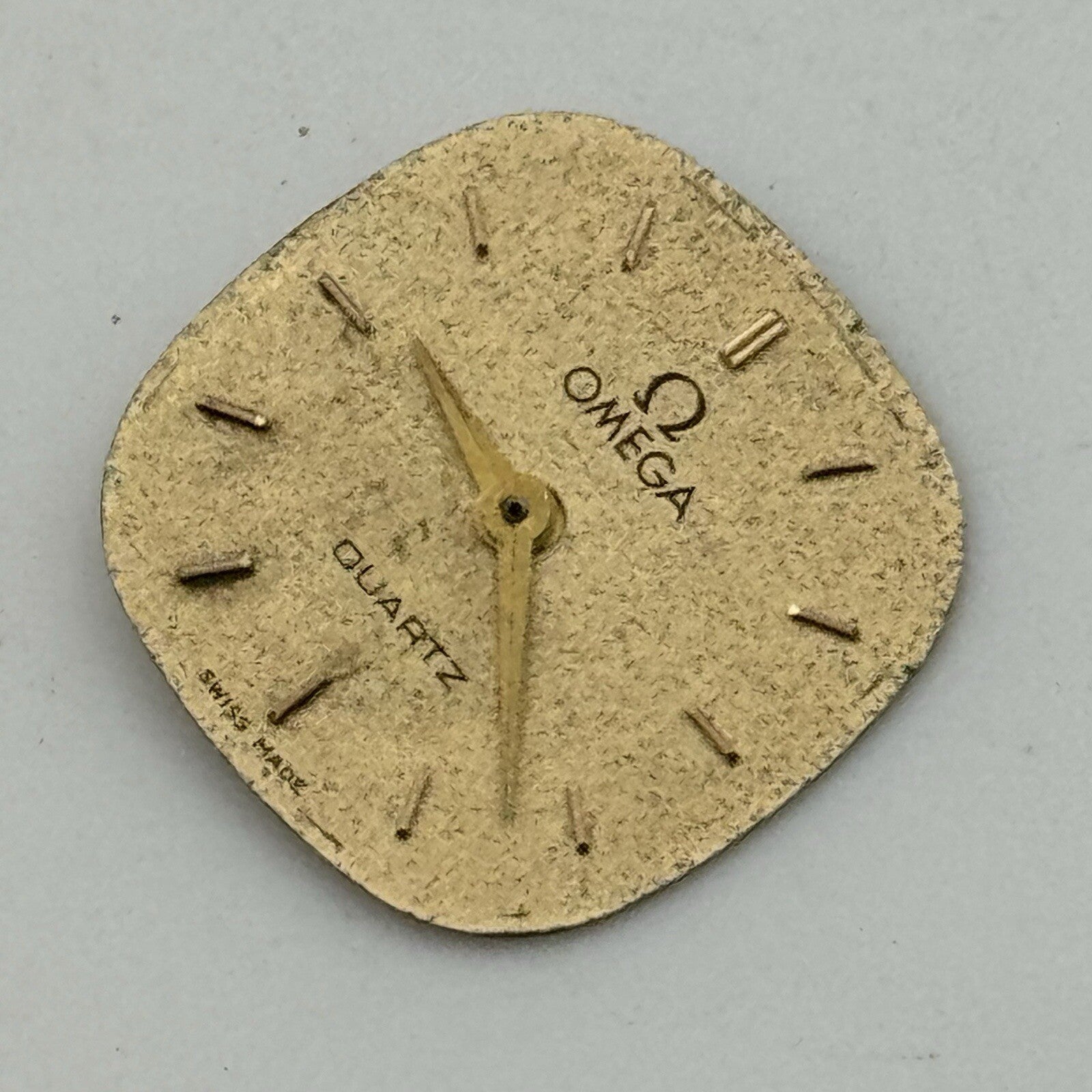 16mm Vintage Square Omega Quartz Ladies Wristwatch Dial + 2 Hands Spares Parts