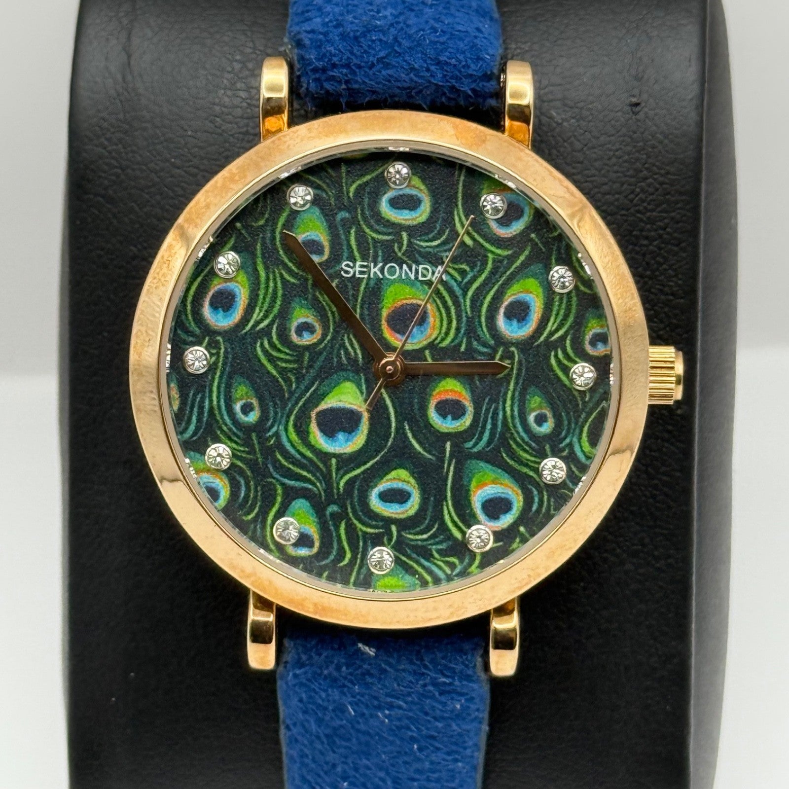 Working Ladies Sekonda Peacock Dial 34mm Quartz Watch New Battery Adjustable