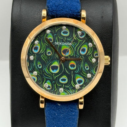 Working Ladies Sekonda Peacock Dial 34mm Quartz Watch New Battery Adjustable