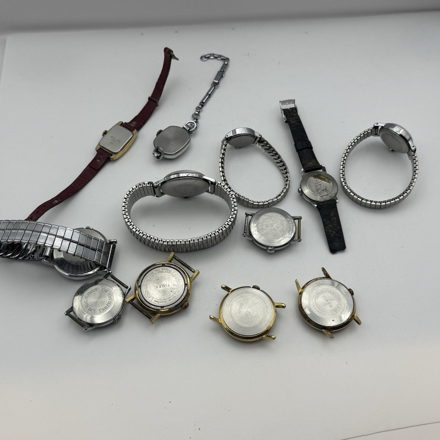 Bundle Of 12 Vintage Timex UK Watches Mechanical Wind Up Job Lot Parts Repair