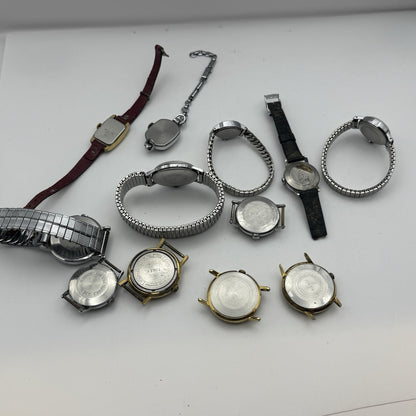 Bundle Of 12 Vintage Timex UK Watches Mechanical Wind Up Job Lot Parts Repair