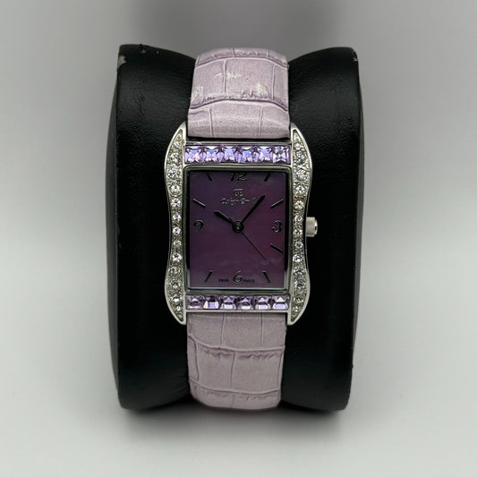 Oskar Emil Ladies Swiss Quartz Watch Crystal Bezel Leather Strap Working 25mm