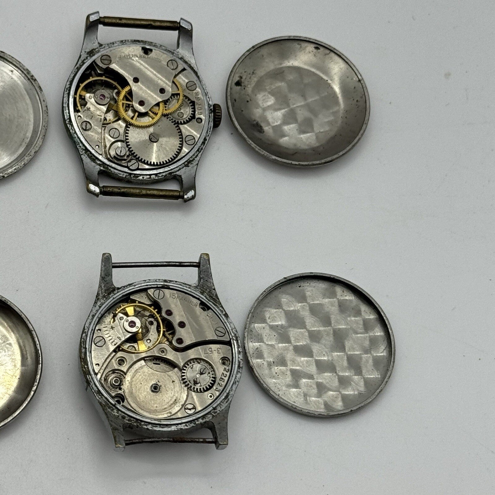 8 x Vintage Soviet Manual Wind Watch Heads For Parts Repair Job Lot Bundle