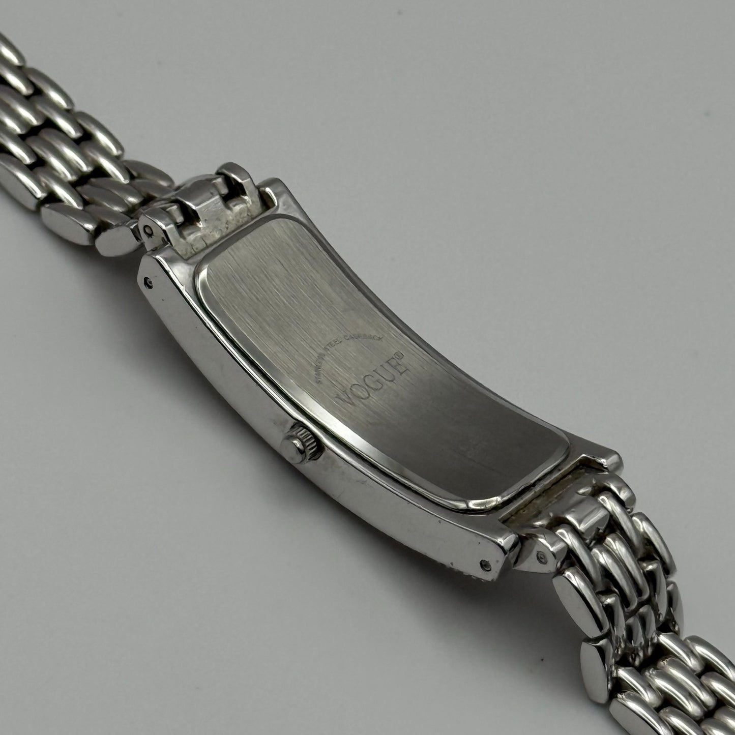 Vogue Ladies Quartz Watch Rectangular Silver Tone Bracelet 16mm PARTS REPAIR