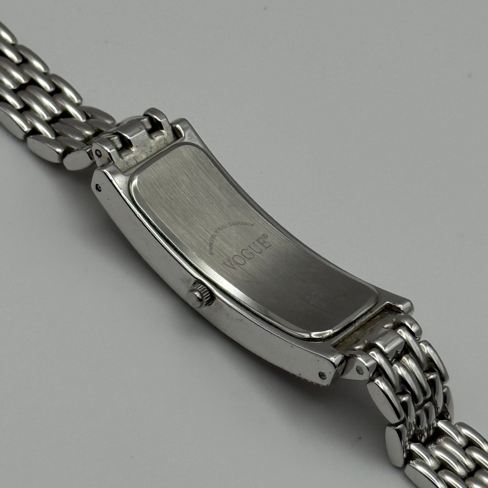 Vogue Ladies Quartz Watch Rectangular Silver Tone Bracelet 16mm PARTS REPAIR