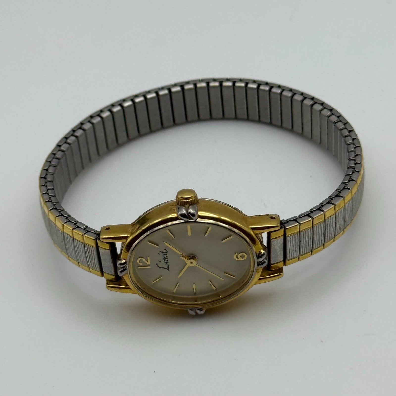 20mm Working Ladies Limit Special Mum Two Tone Quartz Watch Expandable Strap