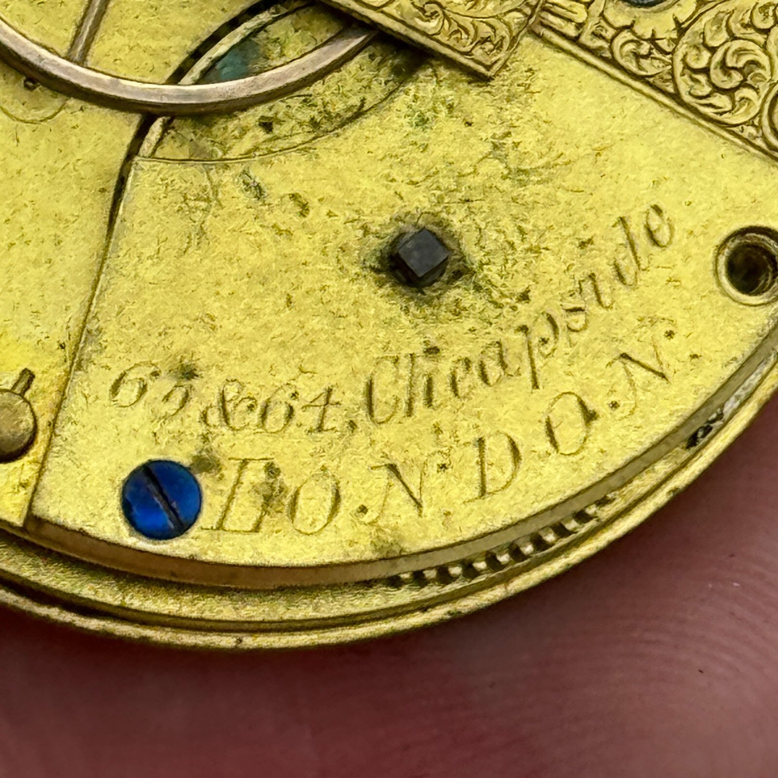 36mm John Bennett Cheapside London Antique Key Wound Pocket Watch Movement PARTS