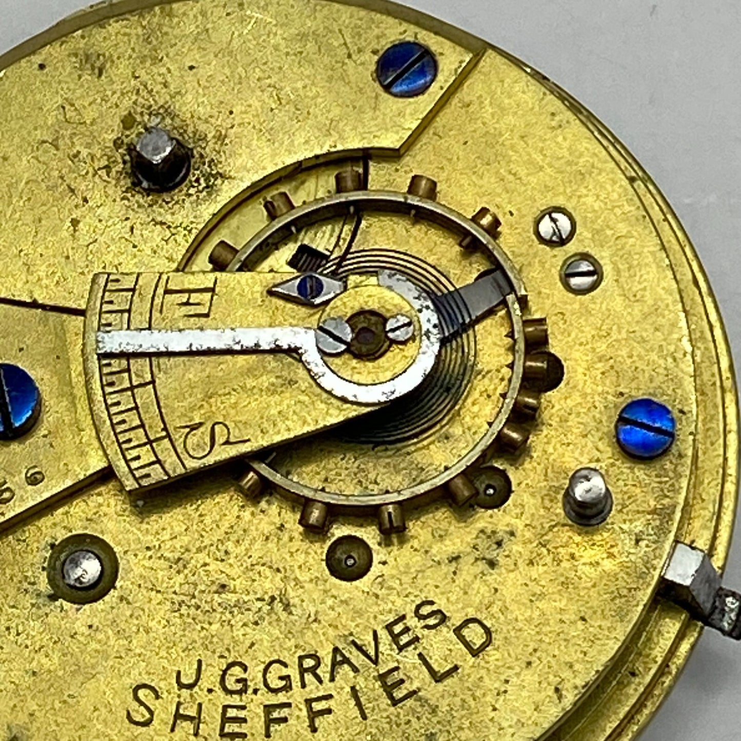 44.9mm Antique J G Graves The English Express Lever Pocket Watch Movement PARTS