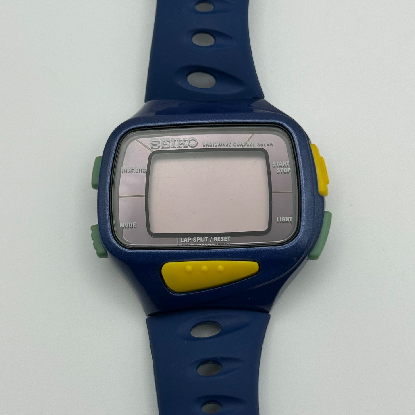 Seiko Super Runners Men's Blue Sports Radio Solar Quartz Watch 47mm PARTS REPAIR