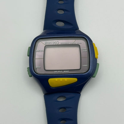 Seiko Super Runners Men's Blue Sports Radio Solar Quartz Watch 47mm PARTS REPAIR