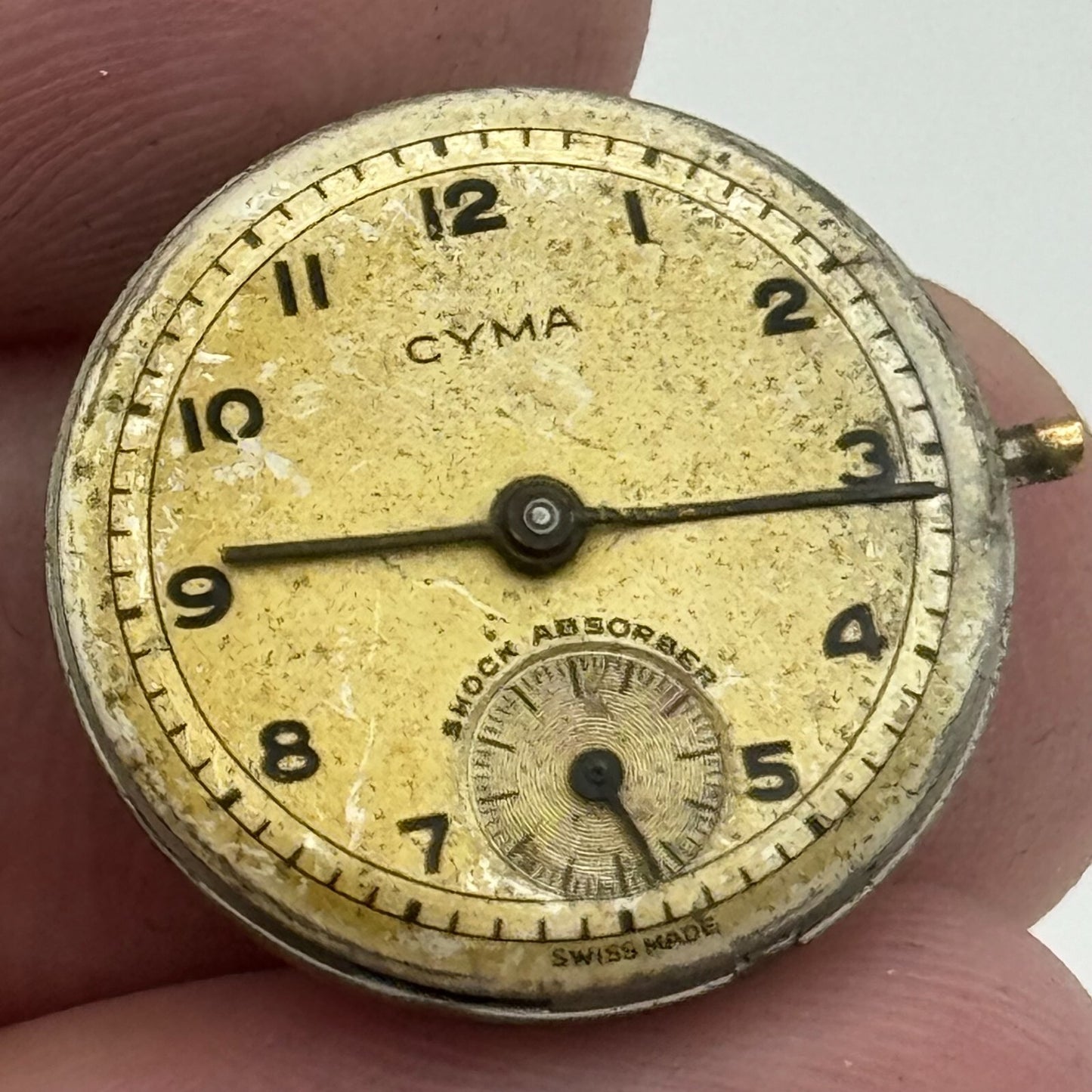 19.7mm Cyma Ref 424k Sub Seconds Manual Wind Watch Movement Swiss Vintage PARTS