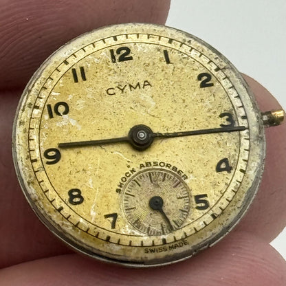 19.7mm Cyma Ref 424k Sub Seconds Manual Wind Watch Movement Swiss Vintage PARTS