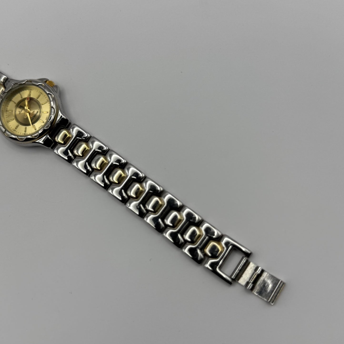 LS Louis Santini Ladies Quartz Watch Two Tone Bracelet Japan Working 24mm