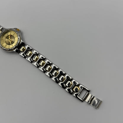 LS Louis Santini Ladies Quartz Watch Two Tone Bracelet Japan Working 24mm