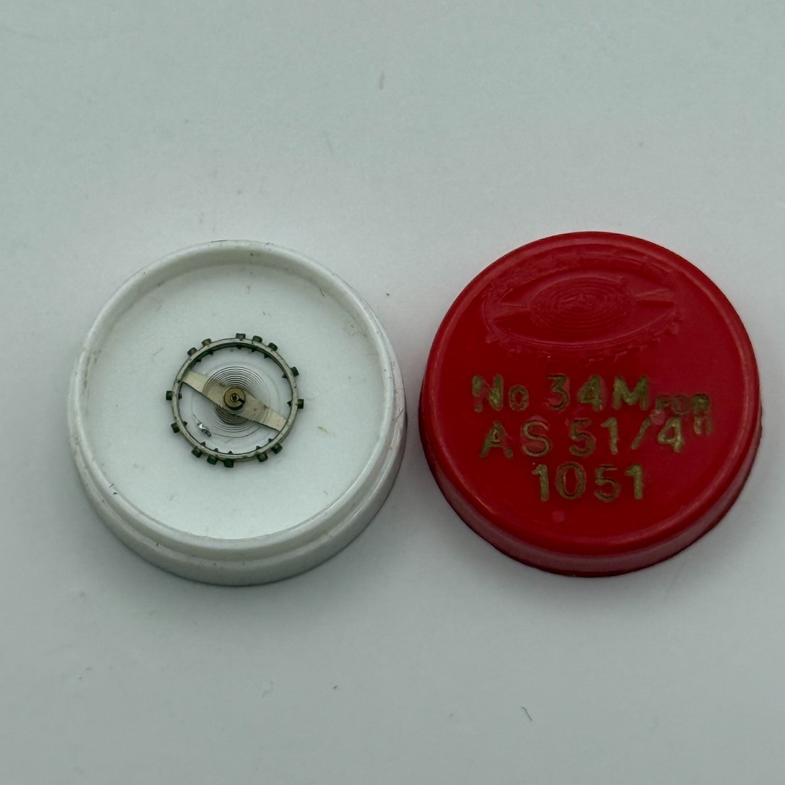 AS 1051 Balance Wheel Complete And Spring 5 1/4’’’ 34 M Watch Movement Parts NOS