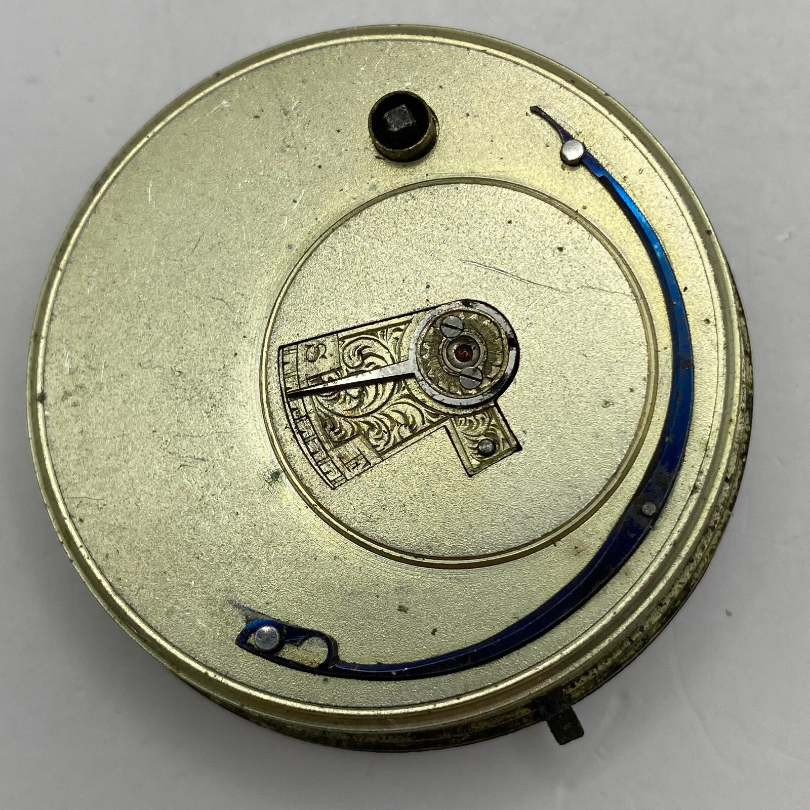 46.9mm Antique H Samuel Manchester Key Wound Swiss Pocket Watch Movement PARTS