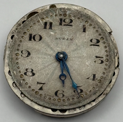 Buren 15 Jewels Watch Movement Manual Wind Vintage Swiss Parts Repair 23.7mm