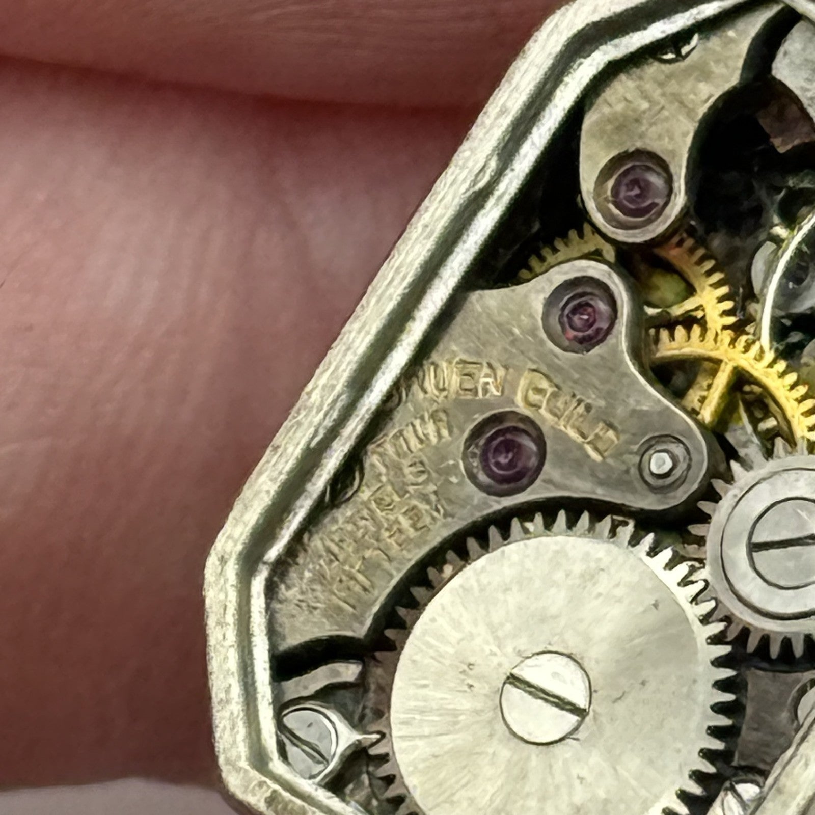 13.1mm Vintage Gruen Guild 15 Jewels Manual Wind Watch Movement PARTS REPAIR