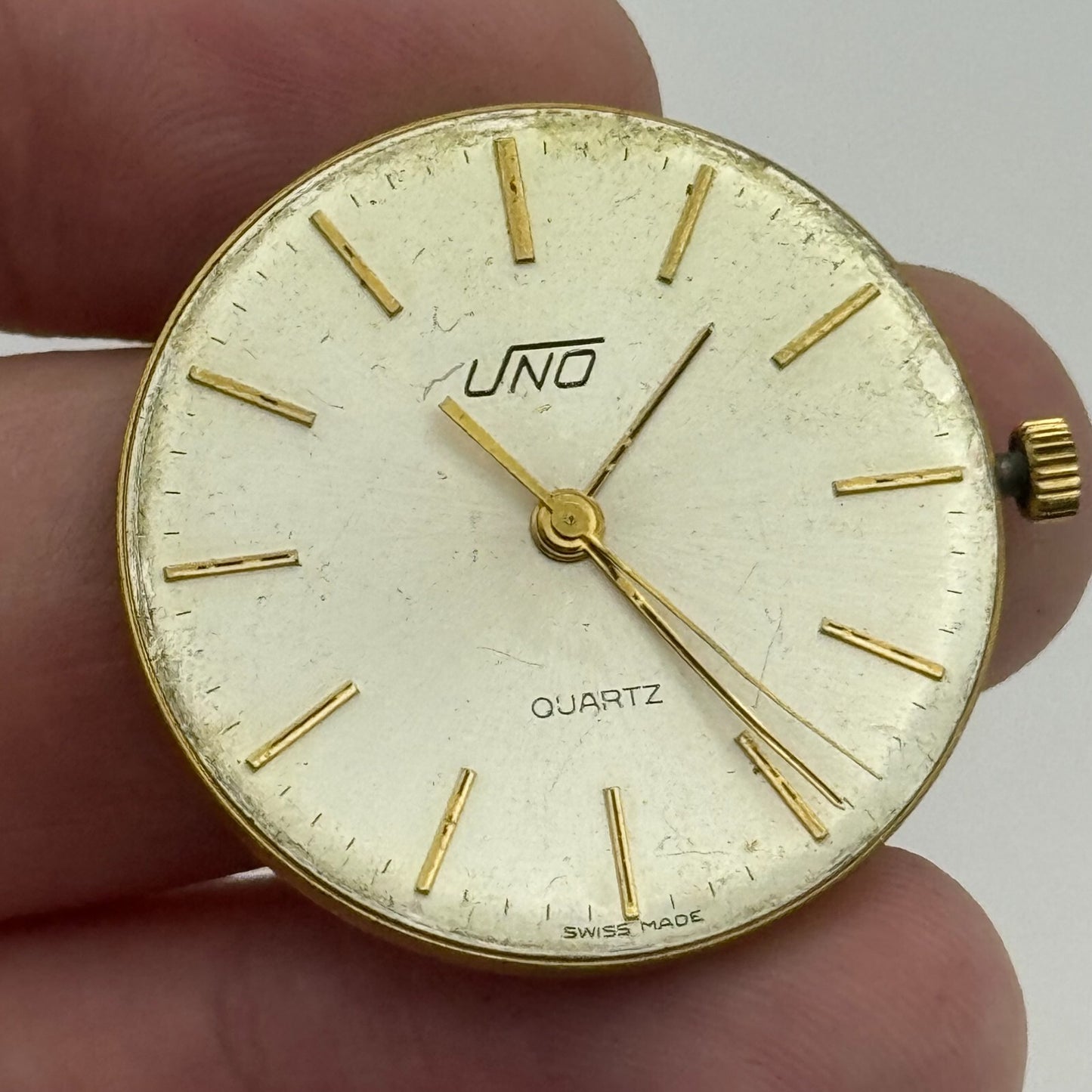 31.1mm Men’s Uno Harley Ronda 3873 Quartz Watch Movement Vintage PARTS SPARES